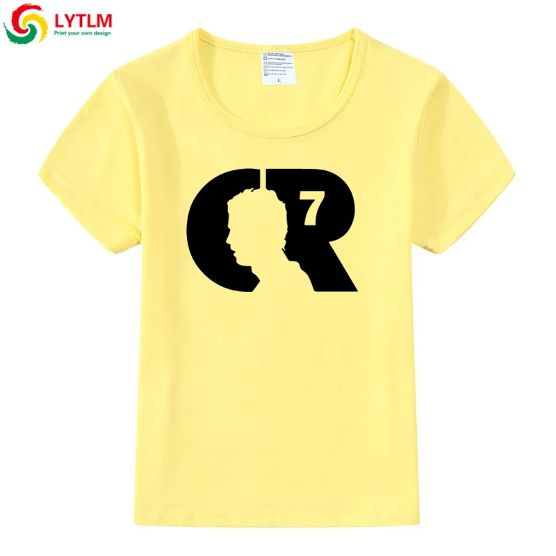 LYTLM Cristiano Ronaldo/футболки для мальчиков-подростков детские топы для девочек, Camiseta, рубашки для девочек детская футболка для девочек, детская одежда - Color: DX LYCRA Maize