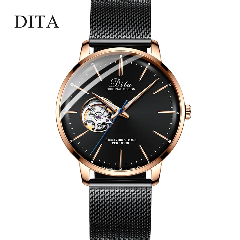 

DITAWATCH Classic Mens Retro Watches Automatic Mechanical Watch Tourbillon Clock Stainless steel Waterproof Business Wristwatch