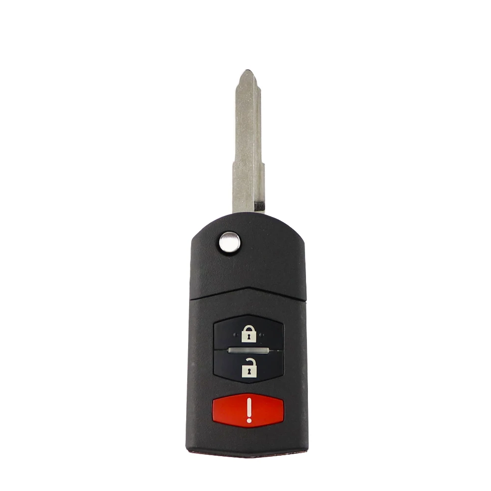 Keyforkess3/4 pulsante Flip pieghevole a distanza chiave dell'automobile Shell custodia di ricambio con lama non tagliata per Mazda 3 5 6 M6 RX8 MX5 CX5 CX7 CX9 -