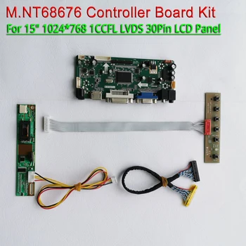 

For CLAA150XH01 HSD150PX17 15" Inverter HDMI+VGA+DVI LVDS 30-Pin 1-CCFL 1024*768 M.NT68676 LCD display controller card DIY kit