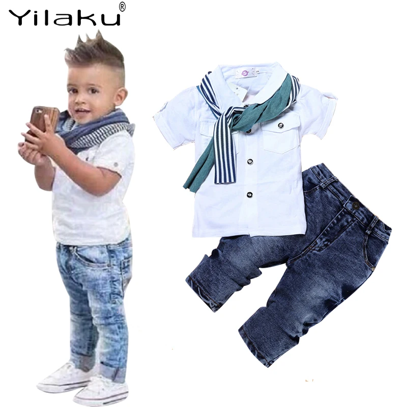 Short Pants with Elastic Belt 2pcs Set Yilaku Kids Boys Clothes Set Baby Boy T Shirts and Short Set Toddler Boys Summer Outfit Set Short Sleeved Polo Shirts 