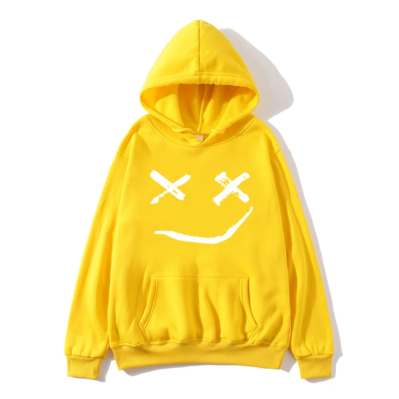 Мужская толстовка в стиле хип хоп Smile модная Толстовка большого размера с принтом