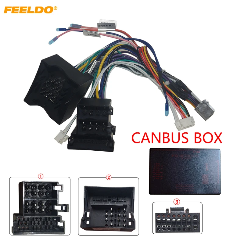 

FEELDO Car Audio Raddio 16PIN Android Power Cable Adapter With Canbus Box For Porsche Cayenne CD/DVD Player Wiring Harness #6554