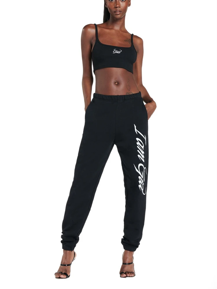 long camisole Summer Women Cotton Wrap Crop Tank Top Sleeveless Vest Solid Sexy Y2K Short Streetwear Gia Letters Ribbed Embroidered Camisole corset t shirt