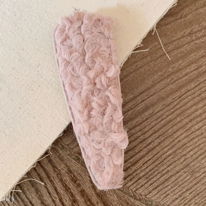 pink 1 1 шт., заколки для волос карамельного цвета, в форме капли, квадратные, вьющиеся, пушистые, плюшевые, заколки для волос, BB, для женщин, девушек, милые, милые аксессуары для волос - Цвет: pink 1
