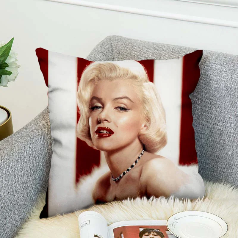 Marilyn Monroe Pillow Case Polyester Decorative Pillowcases Throw Pillow Cover style-7