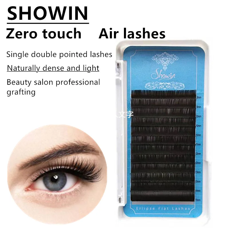 

5 Case Eyelashes 3D Mink Lashes Ellipse Eyelash Extensions Split Tips Ellipse Shaped Natural Light False Ellipse Eyelashes