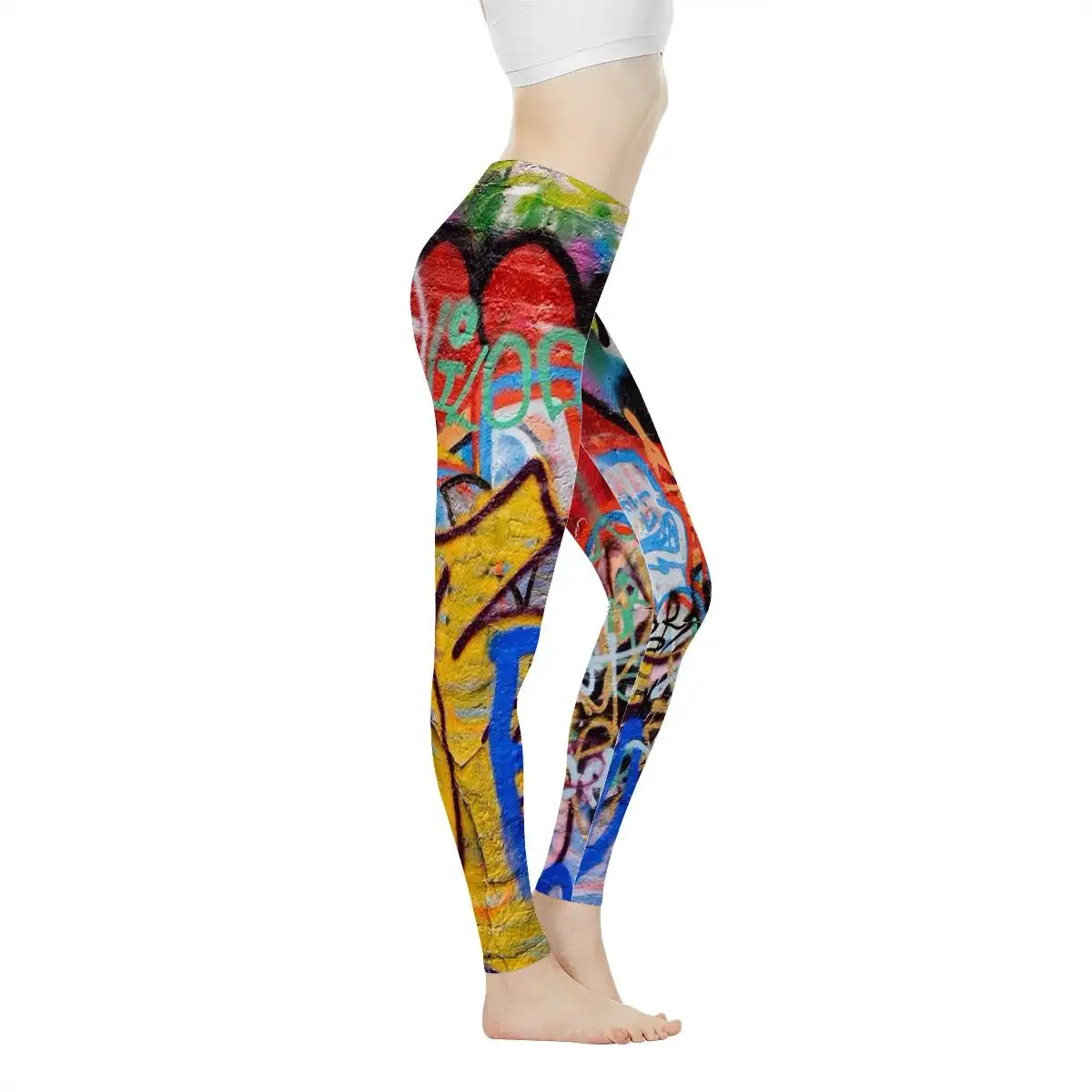 THIKIN Gym Yoga брюки для женщин Новая мода Граффити стиль Омбре бесшовные легинсы для танцев дамы Высокая Талия Йога облегающие брюки - Цвет: 5