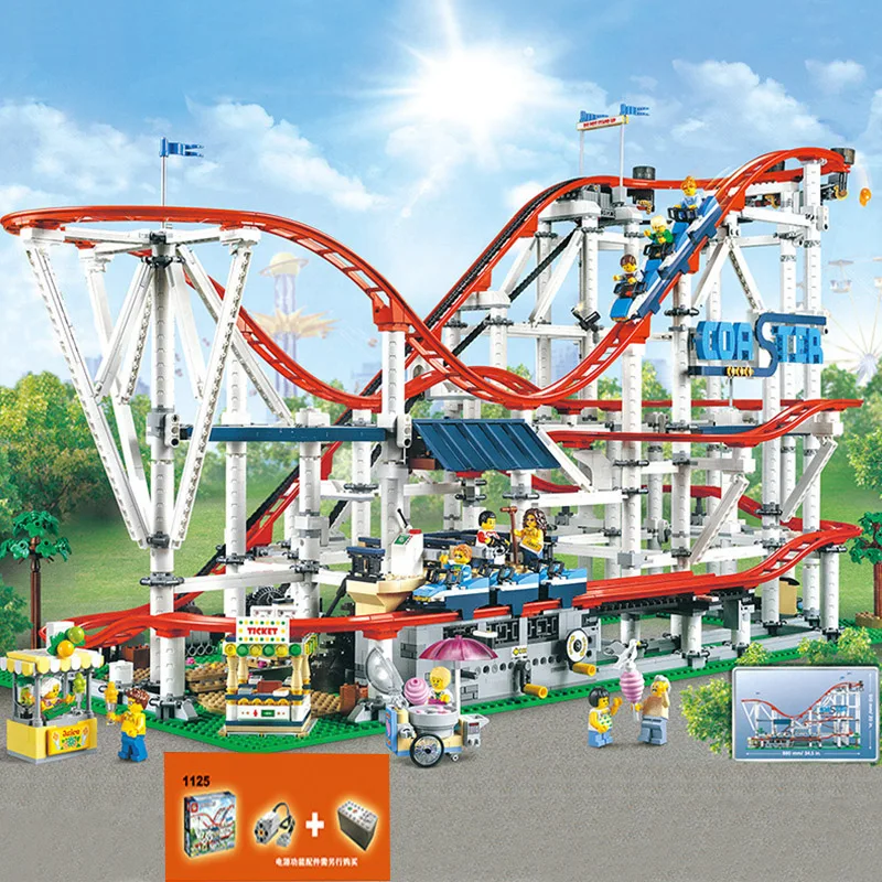 

Presale 15039 legoinglys with power system The roller coaster Creator 10261 4619pcs Boy Dreams Model Building Blocks Toys