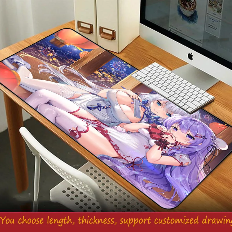 XGZ super mouse pad cartoon female computer game non-slip natural rubber large with seaming is suitable for players | Компьютеры и