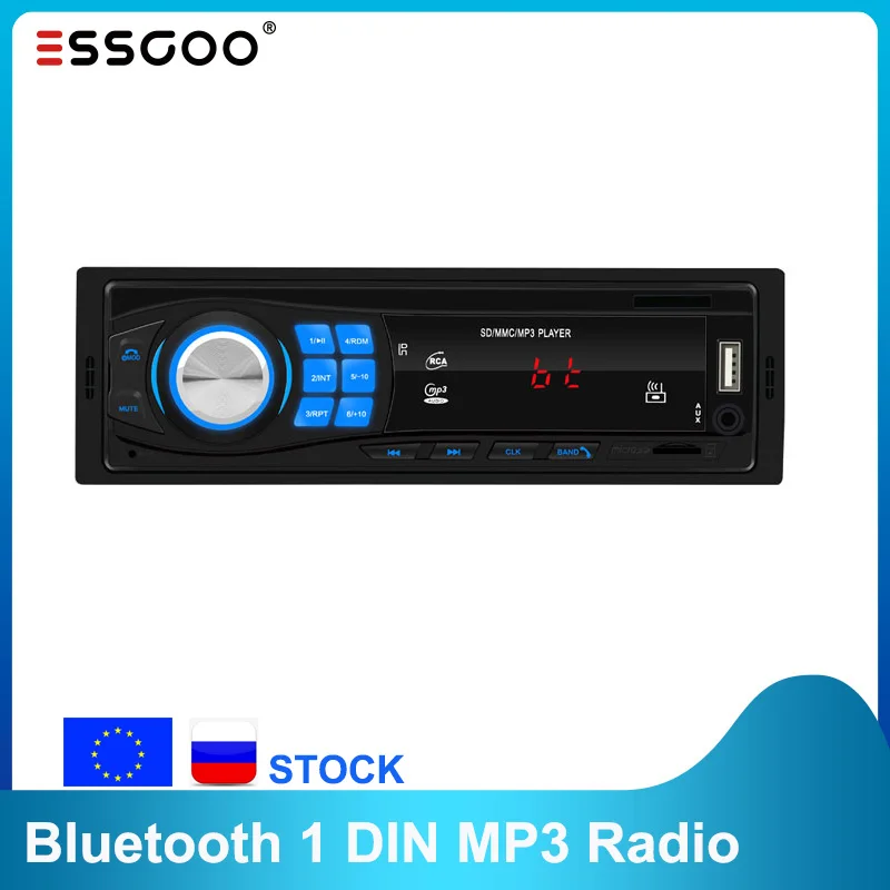 Автомобильное радио Essgoo 1 Din Bluetooth автомобильный стерео в приборную панель FM Aux