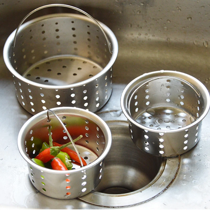 Stainless Steel Sink Strainer Basket Floor Drain Filter Anti Blocking Cleaning Kitchen Waste Accessories Colanders Strainers Aliexpress Stainless Steel Sink Strainer Basket