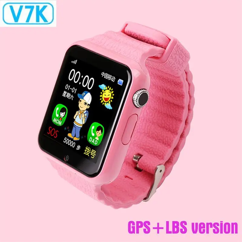 V7K Pink 696 оригинальные V7K gps Bluetooth Смарт часы для детей мальчик девочка для Apple Android телефон Поддержка SIM/TF циферблат вызова и Push сообщения - Цвет: V7K Pink