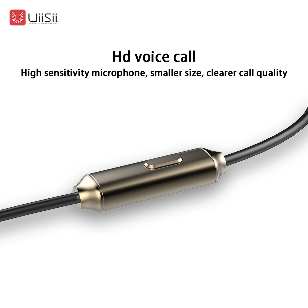 UiiSii New HM13 Ear-in Headset Noise Reduction Metal Plug Stereo Subwoofer Music Game Earphone With Microphone