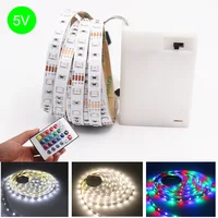 3AA Battery Power 5V RGB Led Strip Light 2835 SMD 1M 2M 3M 4M 5M 50cm Flexible Lighting Ribbon Tape Warm White Strip Backlight 1
