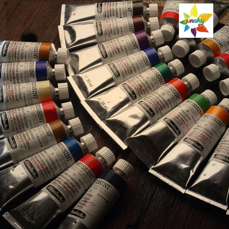 Original Schmincke Mussini Classical painting Oil color Strong light resistance Tubular 35 ml single 101 colors Self selected