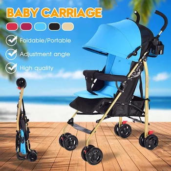 

Portable Foldable Aluminum Baby Stroller Sleeping Basket 2 in 1 Shake-Proof Lightweight Pushing Baby Stroller