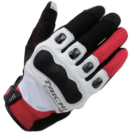 RST 412 сетка Углеродные перчатки для мотокросса MTB велосипед внедорожные дышащие сетчатые перчатки - Цвет: White Red Black