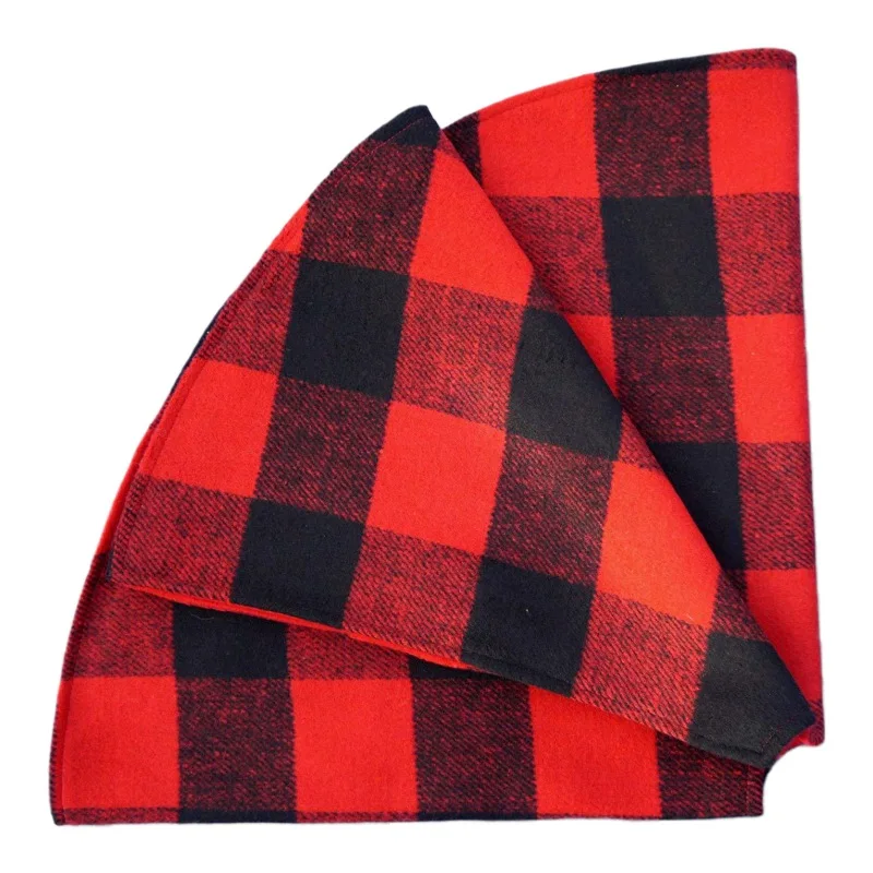 

2019 Christmas tree skirt Christmas hotel shopping mall home explosion red and white plaid Christmas decoration
