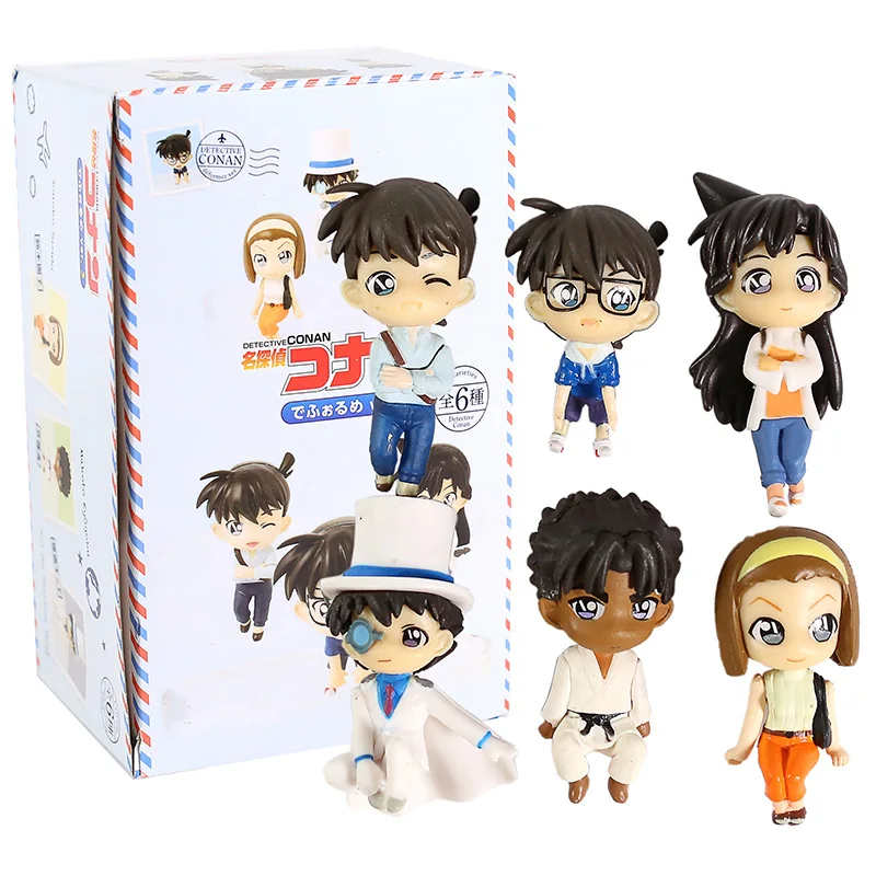 PUTITTO серия детектив Conan Kudou Shinichi Mouri Ran KyoKakarotto Makoto Suzuki Sonoko ПВХ Фигурки игрушки 6