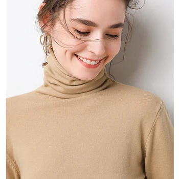 

winter Women Knitted Turtleneck Sweater Casual Soft polo-neck Jumper Fashion Slim Femme Elasticity Pullovers