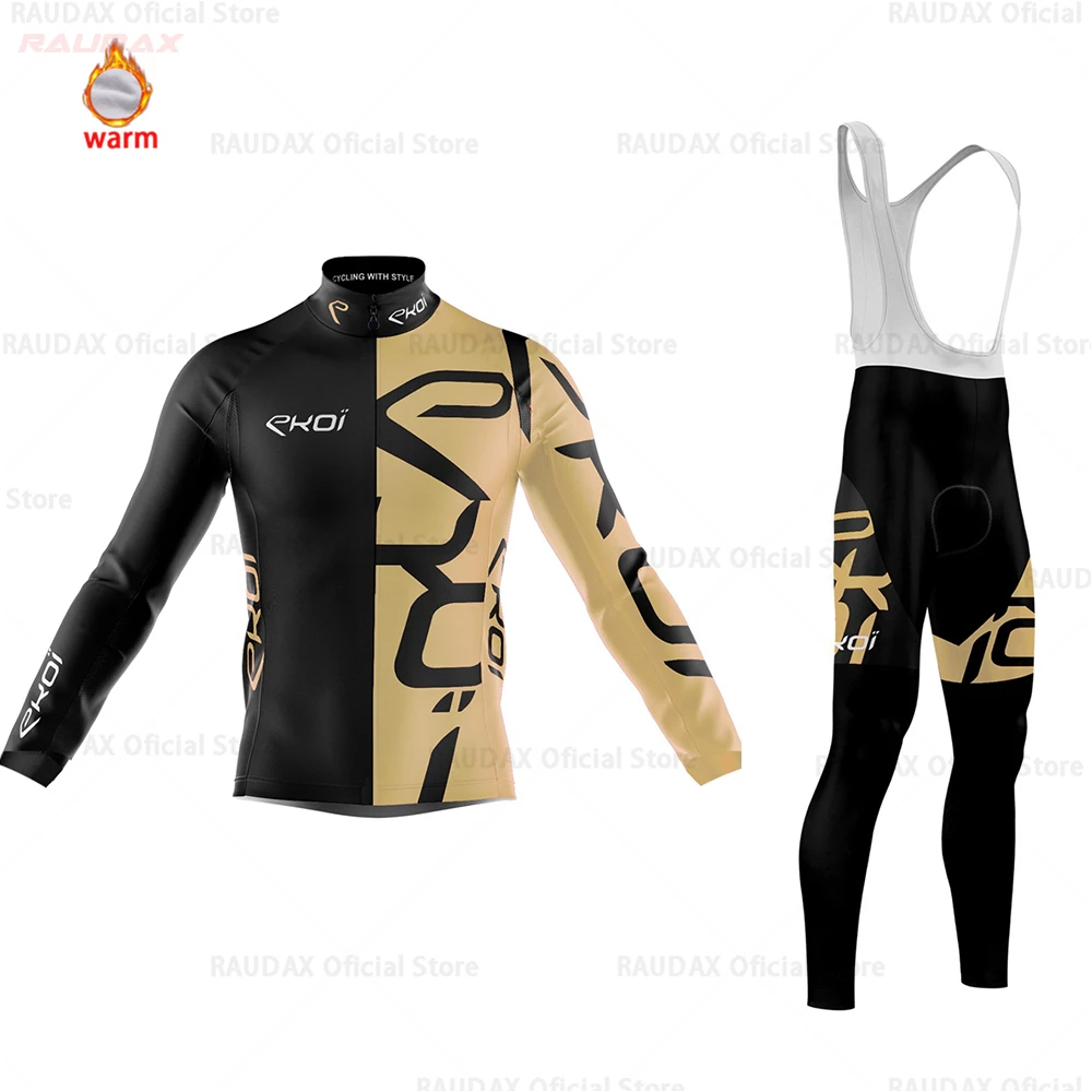 

Cycling Jersey 2020 Pro Team Ekoi Winter Fleece Cycling Clothing MTB Cycling Bib Pants Set Ropa Ciclismo Triathlon Cycling Kit