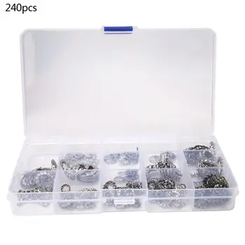 

240Pcs Star Washer Stainless Steel Universal Toothed Lock Washer Starlock Gasket Compartment Kit