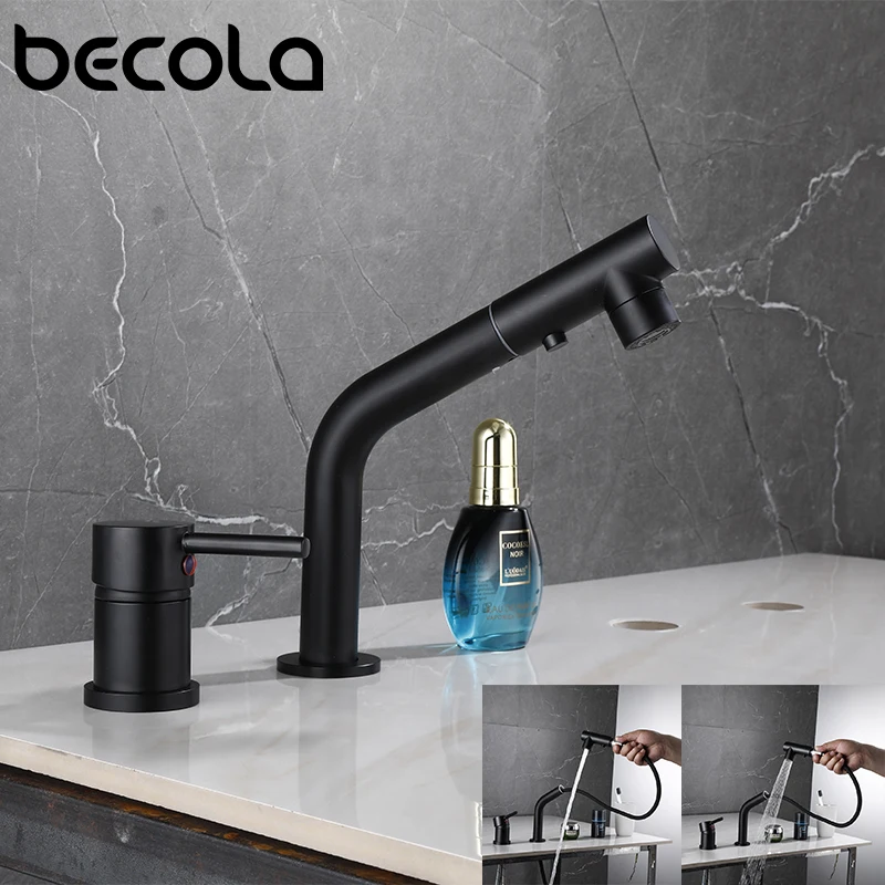 becola-bathroom-tub-faucet-single-handle-pull-out-spout-tap-deck-mounted-bath-faucet-brass-black-bathtub-faucet-water-mixer