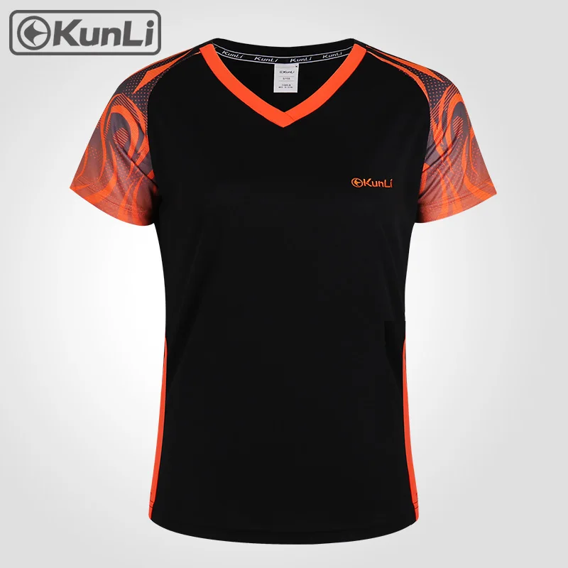 

Kunli short tennis shirt women outdoor sports badminton clothing running clothing T-shirt basketball Volleyball shirt