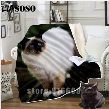 

Sofa Bedding 3D print Office Harajuku winter dj animal cat fashion blanket cute kitty bedspread baby travel blanket Outing quilt