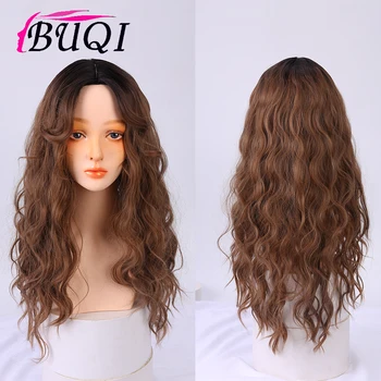 

BUQI Long Curly Wig Ladies Heat Resistant Synthetic Wig African American Long Wig