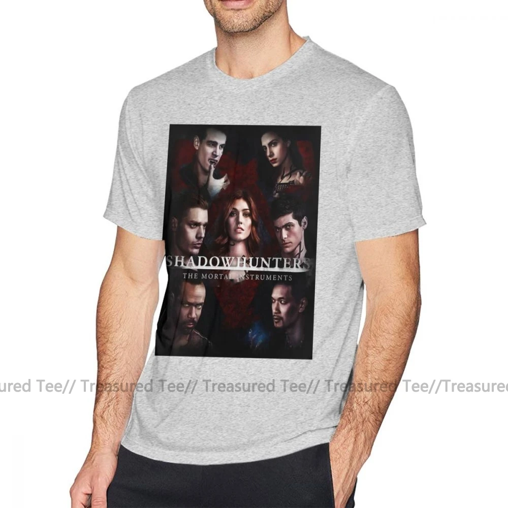 Shadowhunter футболка shadowhunter-Poster футболка забавная Пляжная футболка с короткими рукавами 100 хлопок мужская футболка с принтом - Цвет: Gray
