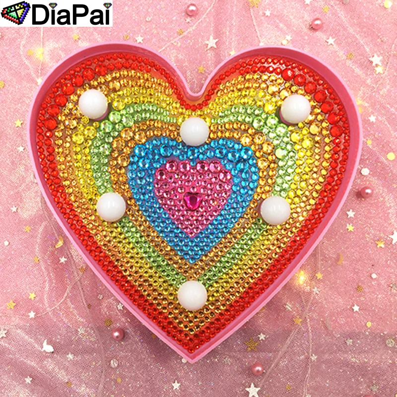 Dispaint алмазная живопись светодиодный светильник 5D вышивка DIY Стразы Единорог