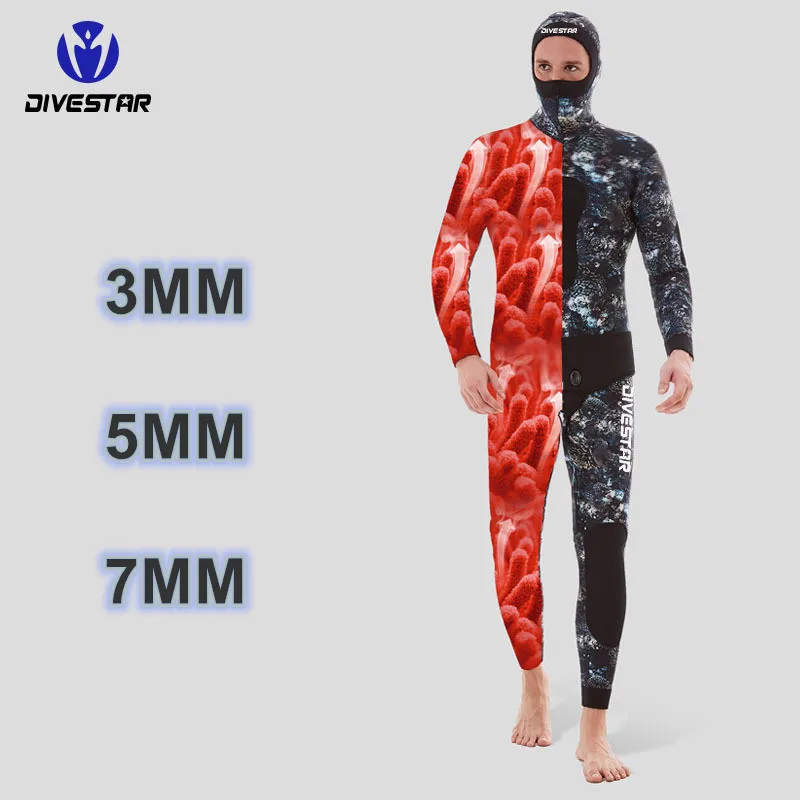 DIVESTAR 남성용 스쿠버 스노클링 해파리 잠수복, 네오프렌 수중 사냥 ..