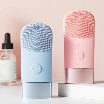 

Powered Facial Cleansing Brush Silicone Cleanser Waterproof USB Rechargeable Skin Care Massage Face Cleaning Brush