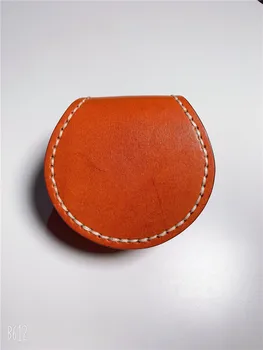 

Original handmade retro men and women leather purse vegetable-tanned leather horseshoe cute little fresh Headphones Wallets M082