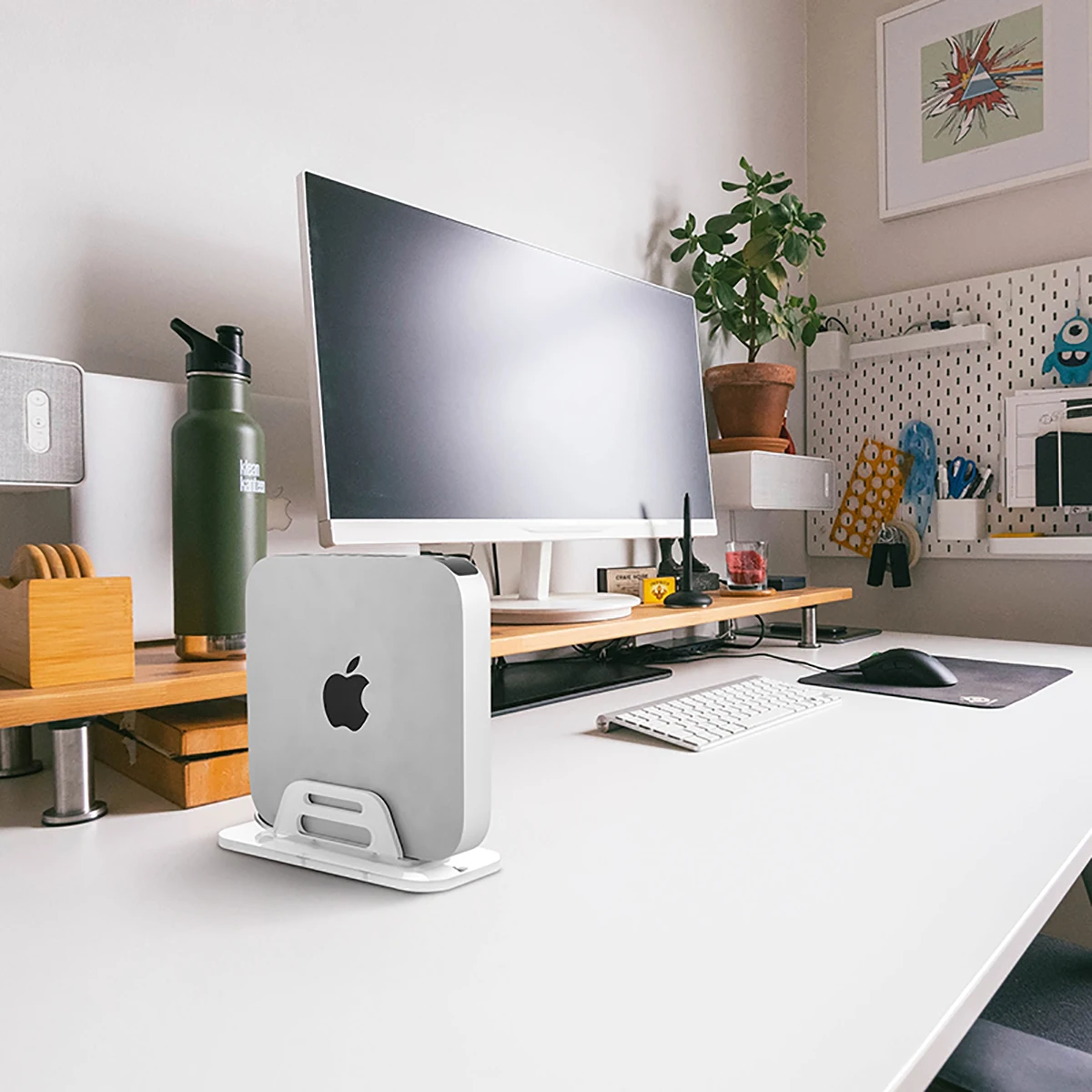 

Acrylic Bracket for M1 Apple host Mac Mini Multi-function Stand Desktop Cooling Holder Base Support Frame Wall Storage Rack