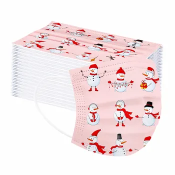 

10/30pcs Children's Face Mask Disposable Facemask Mix Animal Printed Dust Proof Cute Cartoon 3ply Ear Loop Mouth Cover Christmas