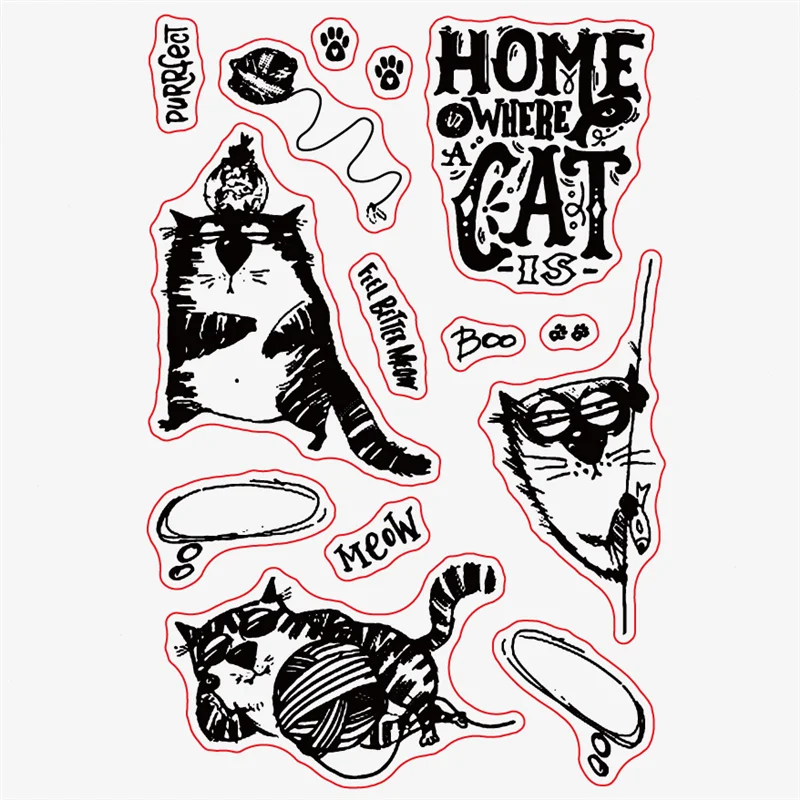

FXL Wool Cat Transparent Clear Silicone Stamp/Seal for DIY scrapbooking/photo album Decorative clear stamp sheets