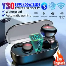 TWS Wireless Bluetooth 5 0 Smart Fingerprint Touch Headphone Headset With Charging Box HIFI Mic Active Noise Cancelling Headset