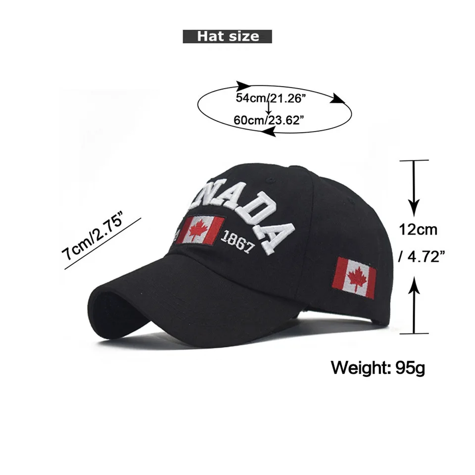 YOYOCORN хлопковая регулируемая бейсболка, кепки, модные кепки бейсбольные повседневные шапка Канада 3d Вышивка Канада Кленовый лист бейсболка