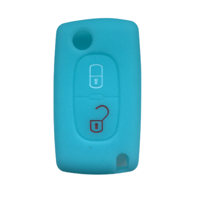 for Peugeot 308 folding 3-key silicone key case 307 207 206 key bag 408 remote control protective sleeve