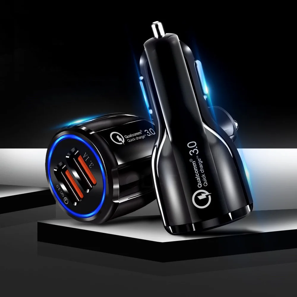 

QC3.0 car charger 2 Port USB 3.1A one tow two QC3.0 Car Mobile Phone Quick Charging Car charger