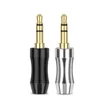 2pcs Jack 3.5mm Audio Headset 3 Poles Gold Plated 3.5 Plug Connectors Solder Aluminum Alloy Shell Fixing Cable 6mm Black Silver ► Photo 2/6