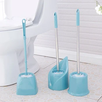 

Toilet Cleaning Brush Bathroom Long Handle Stainless Steel with Antique Stand Base J8 #3