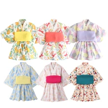 Новое платье для девочек в японском стиле кимоно для костюмированной вечеринки с принтом хаори юката Оби хмонг, японская модная одежда для малышей от 1 до 8 лет