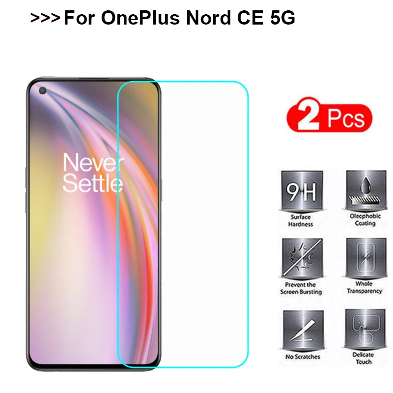 2PCS 9H tempered glass For OnePlus Nord CE 5G screen protector protective guard film front on pelicula | Мобильные телефоны и