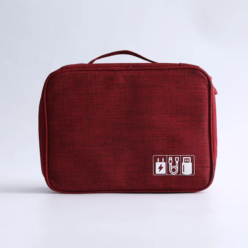 Red Cosmetic Bag Дорожная водонепроницаемая сумка для хранения косметики, лосьона, губной помады, органайзер, чехол для зарядки, цифровой коллекционный Чехол, аксессуары - Цвет: Red Cosmetic Bag