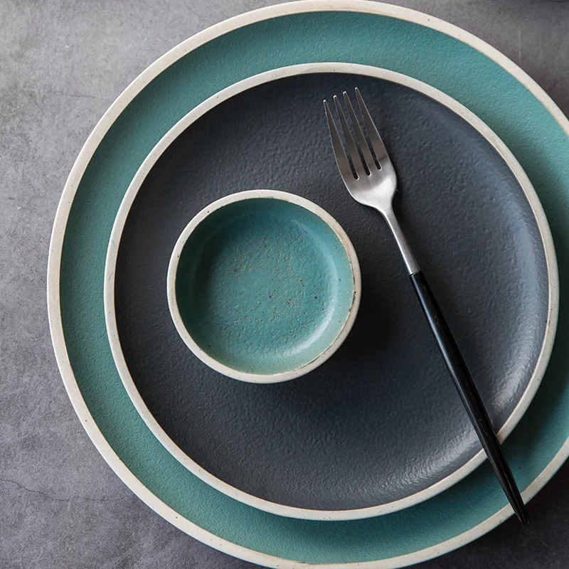 1 шт. в скандинавском стиле керамическая матовая западная посуда тарелка миска индивидуальная простая стейк десертная круглая тарелка
