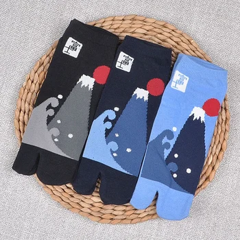 

Women Men Multicolor Split Toe Sandal Middle Short Socks Geta Kimono Flip Flop ZXY9832